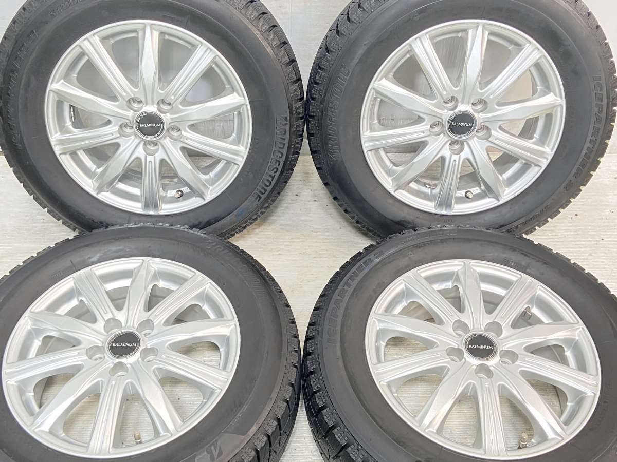 195/65R15  nブリヂストン アイスパートナー2 n　 BALMINUM n15x6.0 43 100-5穴 n中古タイヤ スタッドレスタイヤ ホイールセット 4本セットn w15240117007