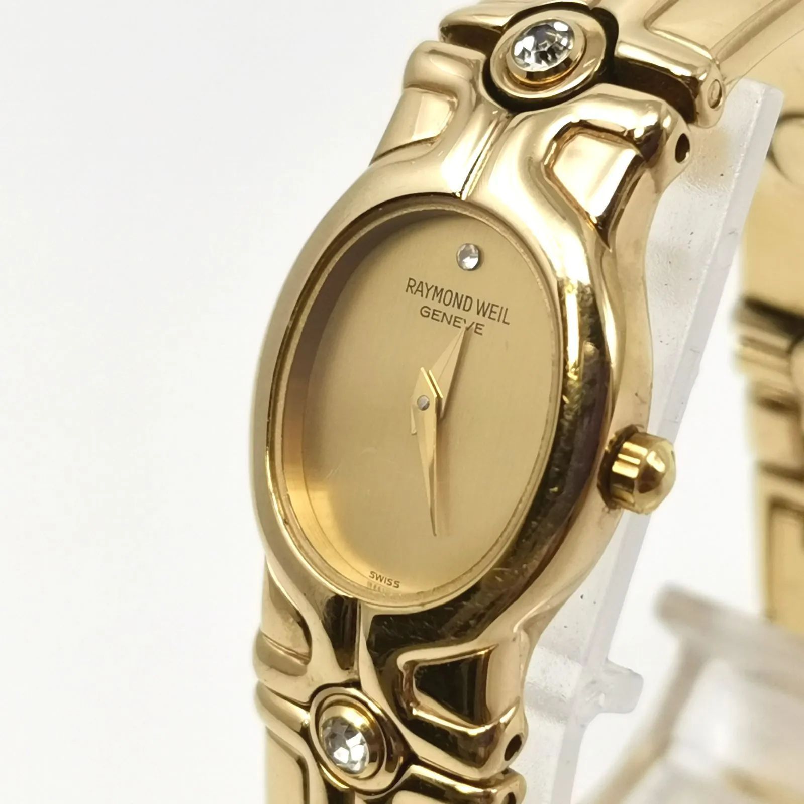 動作品 RAYMOND WEIL レイモンドウィル ゴールド SWISS MADE スイス製 レディース腕時計 アンティーク クォーツ 稼働品 r494 レイモンドウィル 5842 T01259 レディース 腕時計 クォーツ 黒文字盤