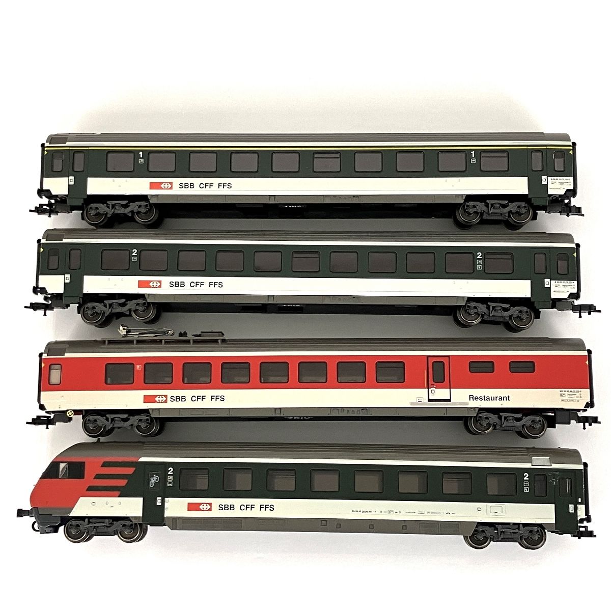 TRIX 23390 SBB InterCity客車 4両セット スイス国鉄 鉄道模型 HO 中古 
