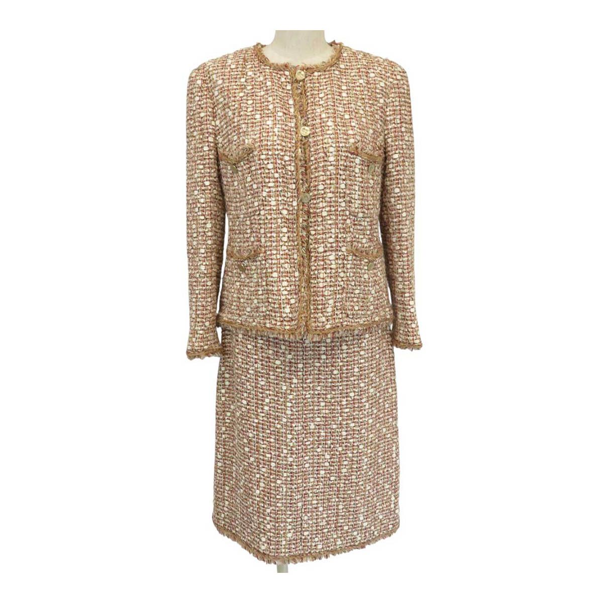 シャネル ココマーク ツイード フリンジ セットアップ P28294V18003 P28295V18003 レディース ホワイト ベージュ レッド 他 CHANEL アパレル 小物