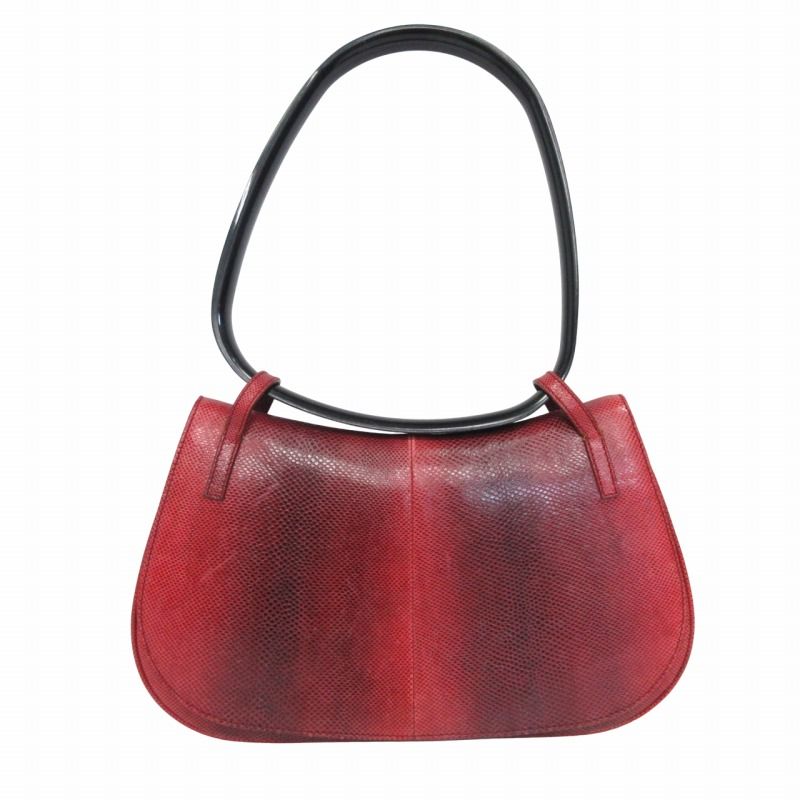 オールドグッチ GUCCI リザード ハンドバッグ ホーボ―バッグ レザー 