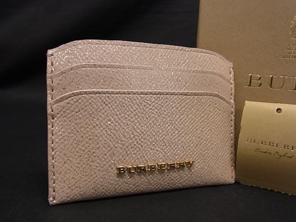 □新品同様□ BURBERRY バーバリー イジー レザー グリッター カード