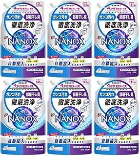 まとめ買い 850ｇ×6袋 トップ ナノックス NANOX トップ スーパーナノックス 自動投入洗濯機 洗濯洗剤 液体 詰め替え 850g×6袋