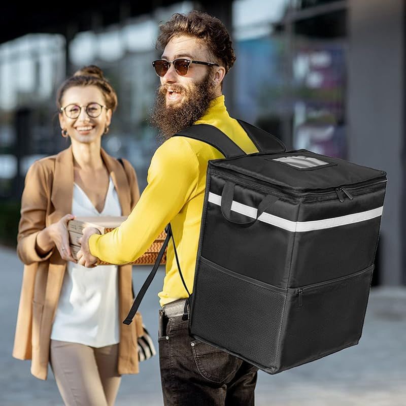 Uber Eatsバック　3点セット ロゴ入り配達バッグ（ブラック） - Delivery Bag with Logo