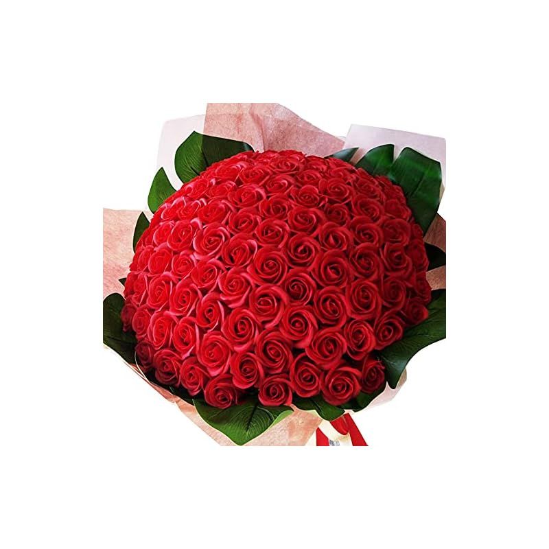 お好きな本数 ソープフラワー花束レッド108本 プロポーズ 告白 結婚 お祝い誕生日 記念日 シャボンフラワー アートフラワー 造花 ギフト プレゼント 1