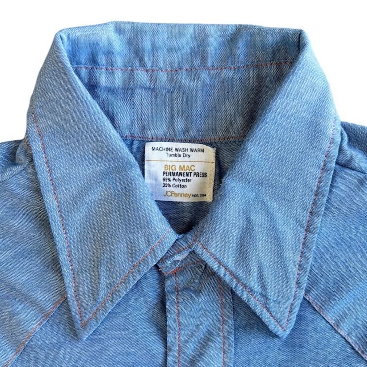 ビッグ マック BIG MAC □【 Vintage 70's J.C.Penney Chambray Shirt