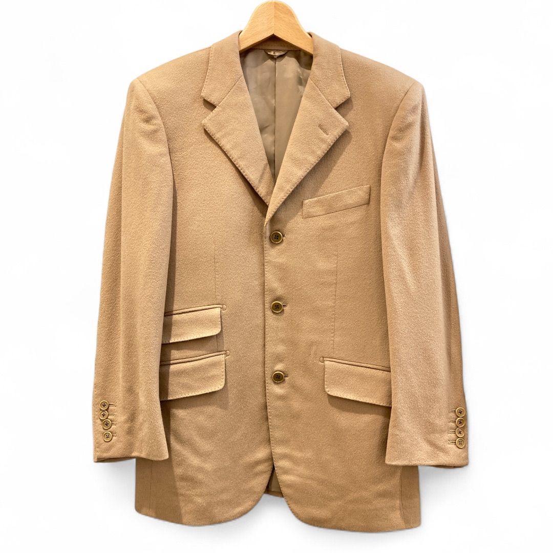 BEAMS F ビームスエフ リングヂャケット製 カシミヤ テーラードジャケット キャメル サイズ90 3つボタン シングル 総裏地 袖口本切羽 裏地シミ有 メンズ 冬 ゴーゴー古着マルイ草加店1926Y