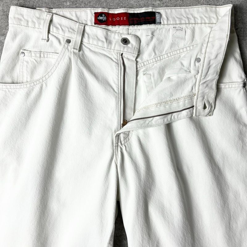 90s USA製 Levis シルバータブ LOOSE ホワイト デニム ショート パンツ