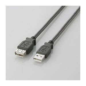(まとめ)エレコム USB2.0延長ケーブル(A-A延長タイプ) U2C-E05BK