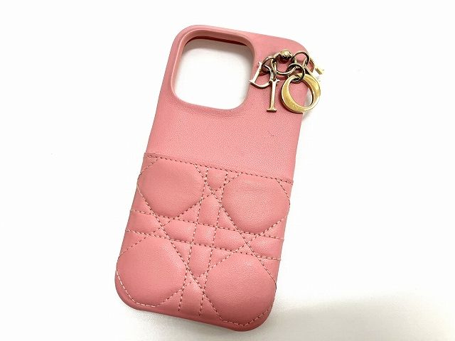 Dior - ディオール Dior レディディオール カナージュ 15pro ケース アイフォンケース 15proケース iPhoneケース ラムスキン ピンク dior iphone ケース ピンク ディオール iphone15/15pro ケース