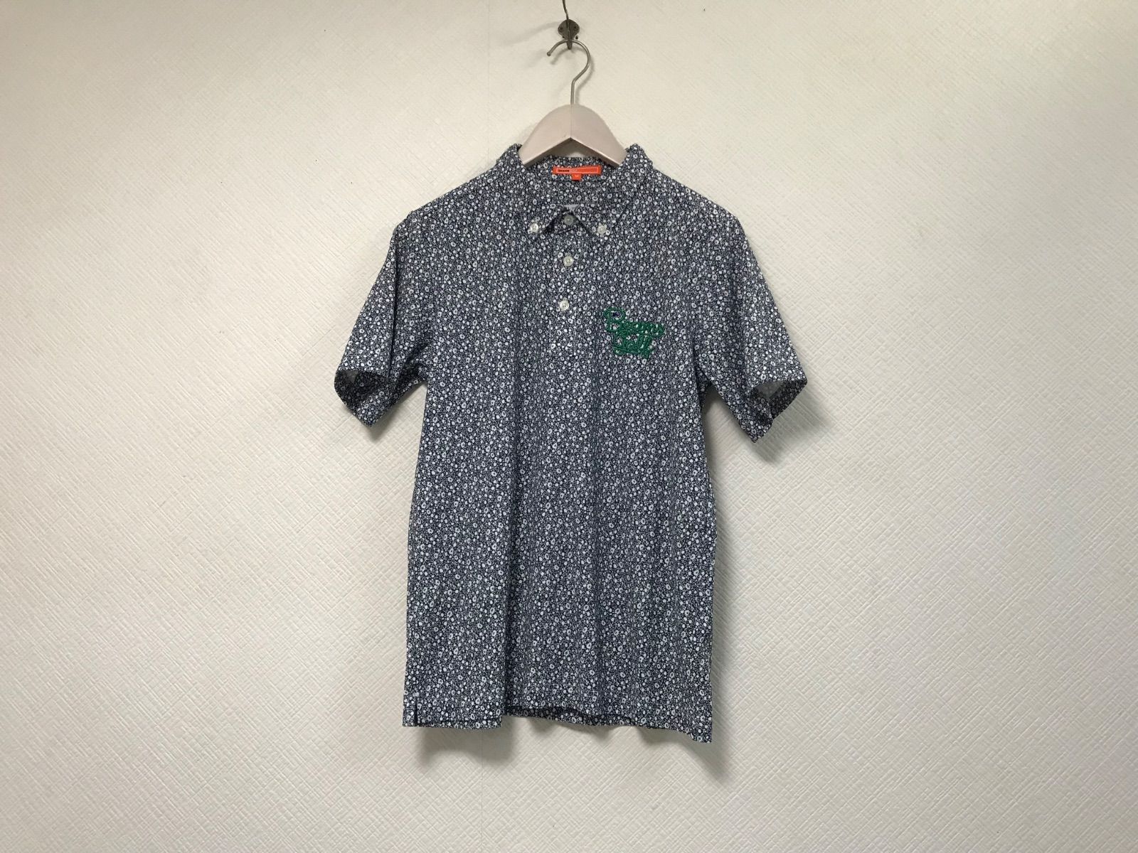 美品本物ビームスゴルフBEAMSGOLFプリント花柄フラワーロゴ文字