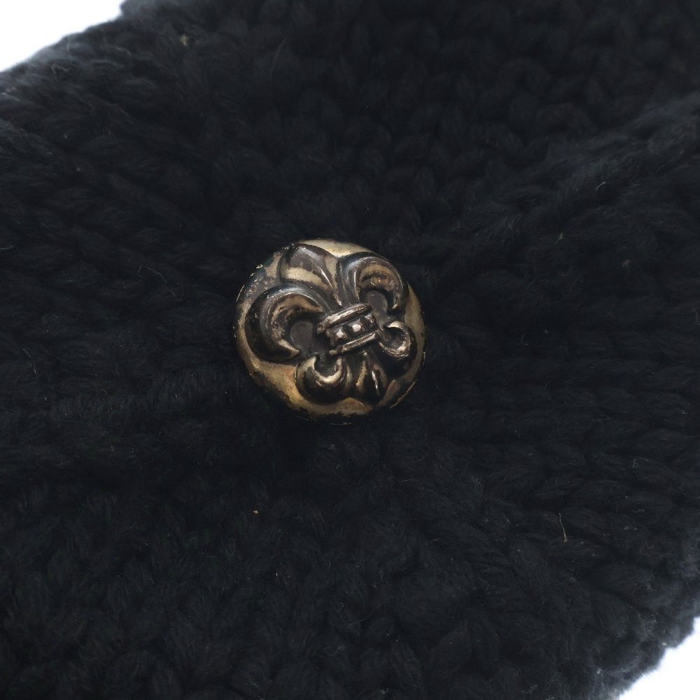 CHROME HEARTS レザーパッチ BSフレアボタン ニットキャップ
