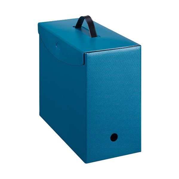 まとめ ライオン事務器 ボックスファイル テレネ PP A4 フタ 取っ手付き 背幅152mm ブルー BF-42T B 1個 ×5セット