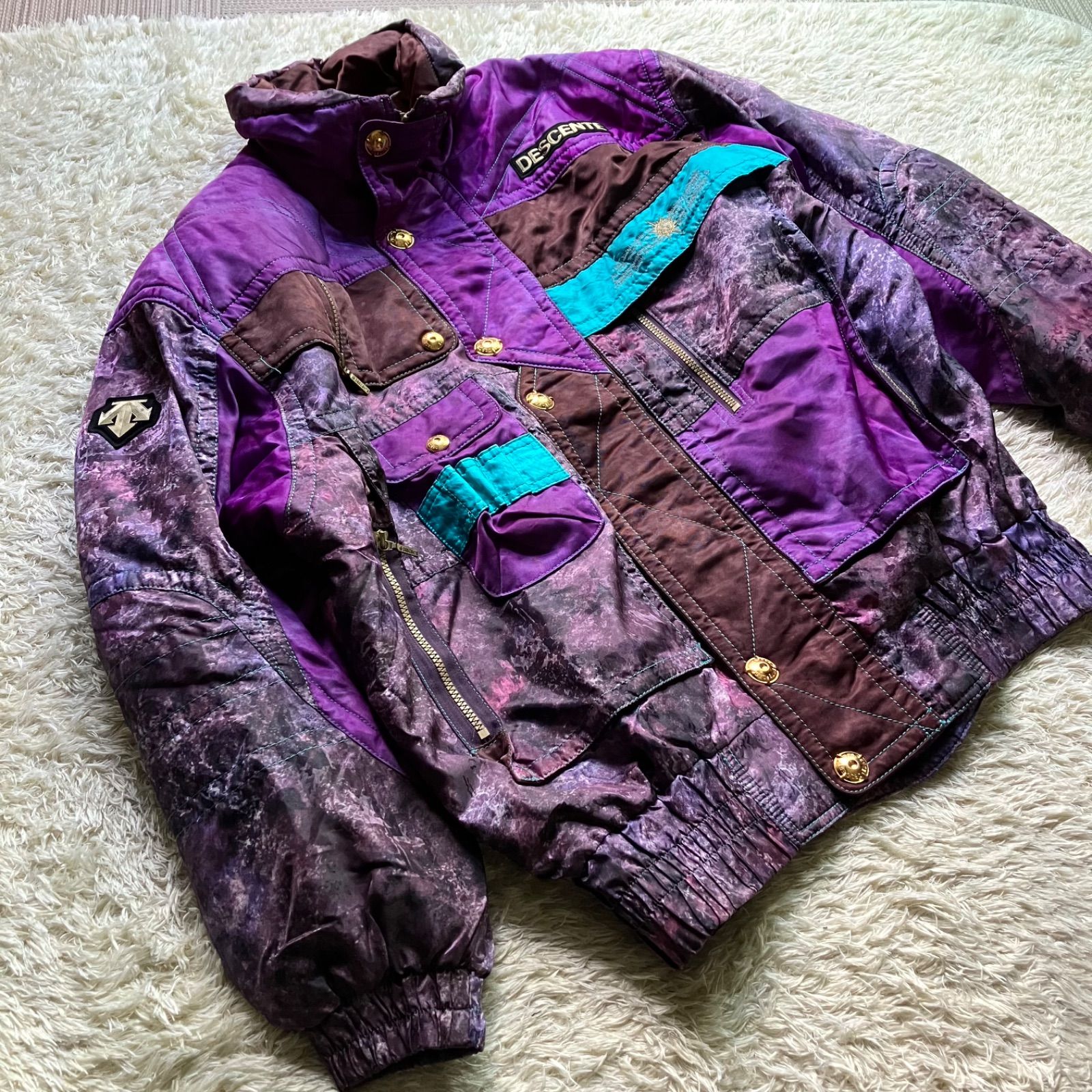 スキーウェア 上下セット デサント 90s ヴィンテージ パープル