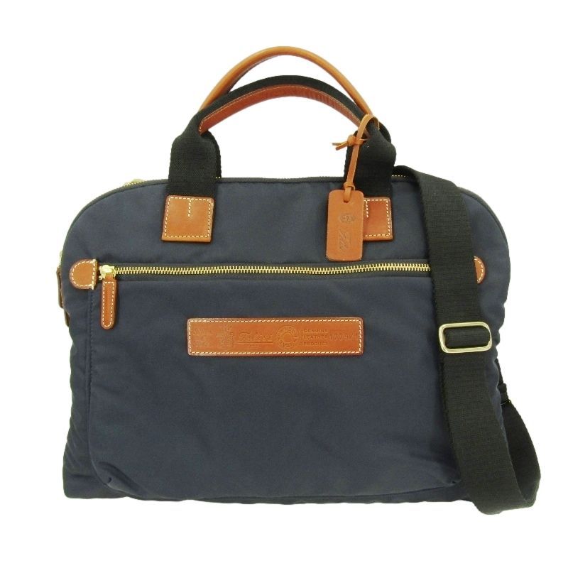 超美品 定価7.1万 フェリージ 8637/2/DS ブリーフバッグ 紺 【K20300