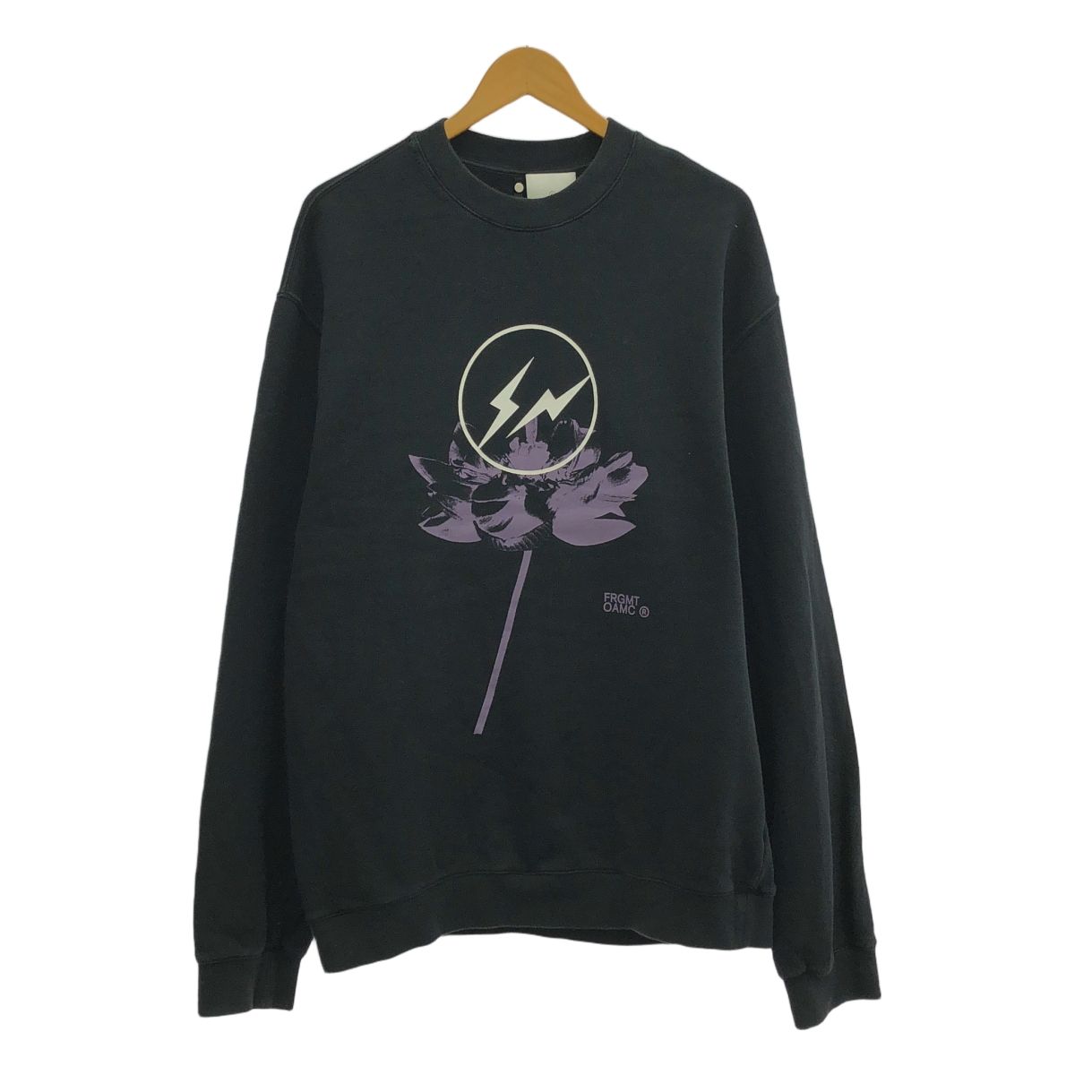 OAMC | オーエーエムシー | × FRAGMENT DESIGN | フラグメントデザイン ロゴ オーバー スウェット トレーナー | L | ブラック | メンズ
