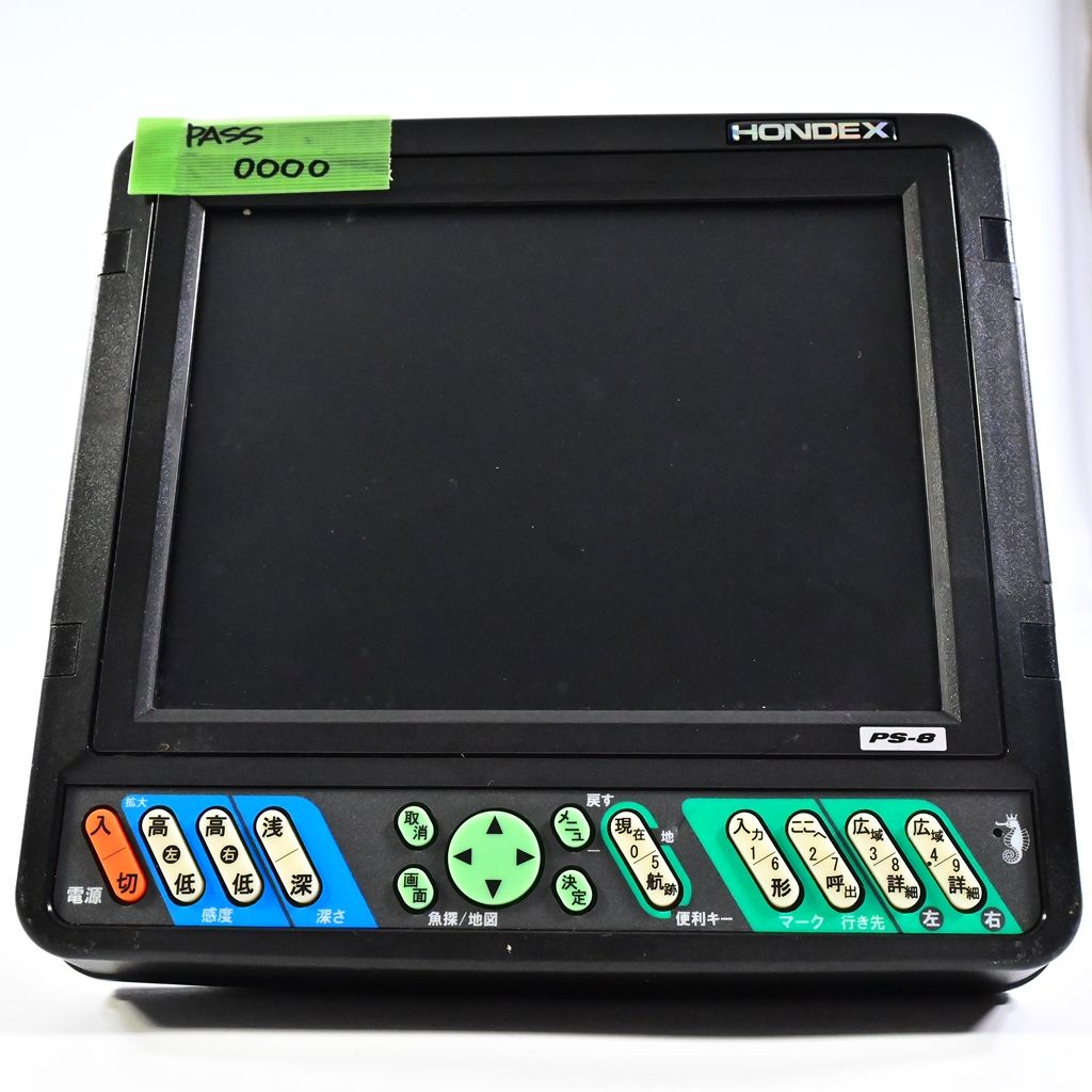 ホンデックス PS-8 振動子200kHz-ワイドスキャン400kHz-水温サンサー-画面カバー-電源コード付 HONDEX K_060 e06651