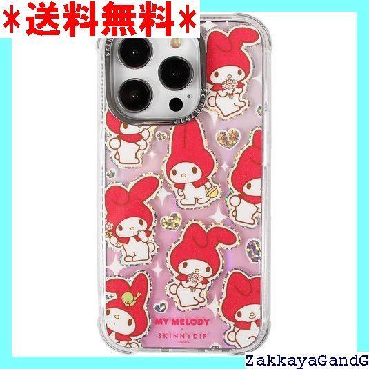 SKINNYDIP スキニーディップ スマホケース iPhone用 ケース マイメロディ ハートグリッター サンリオキャラクターズ 耐衝撃性ケース 7696IPMM iPhone16Pro マイメロディ ハートグリッター 346