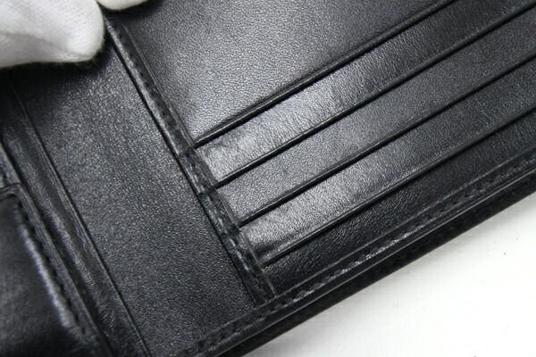 新品 ダンヒル 二つ折り財布 FV3000A ブラック レザー 中古 コンパクト