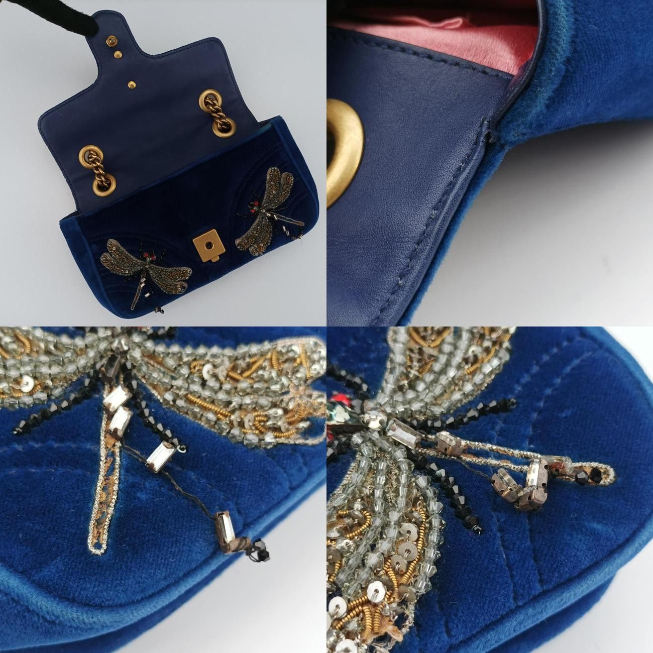 グッチGucciGGマーモントブルーベロア446744H022329426