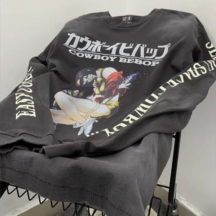 女性戦士攻殻機動隊ビッグシルエット長袖Tシャツ 男女兼用