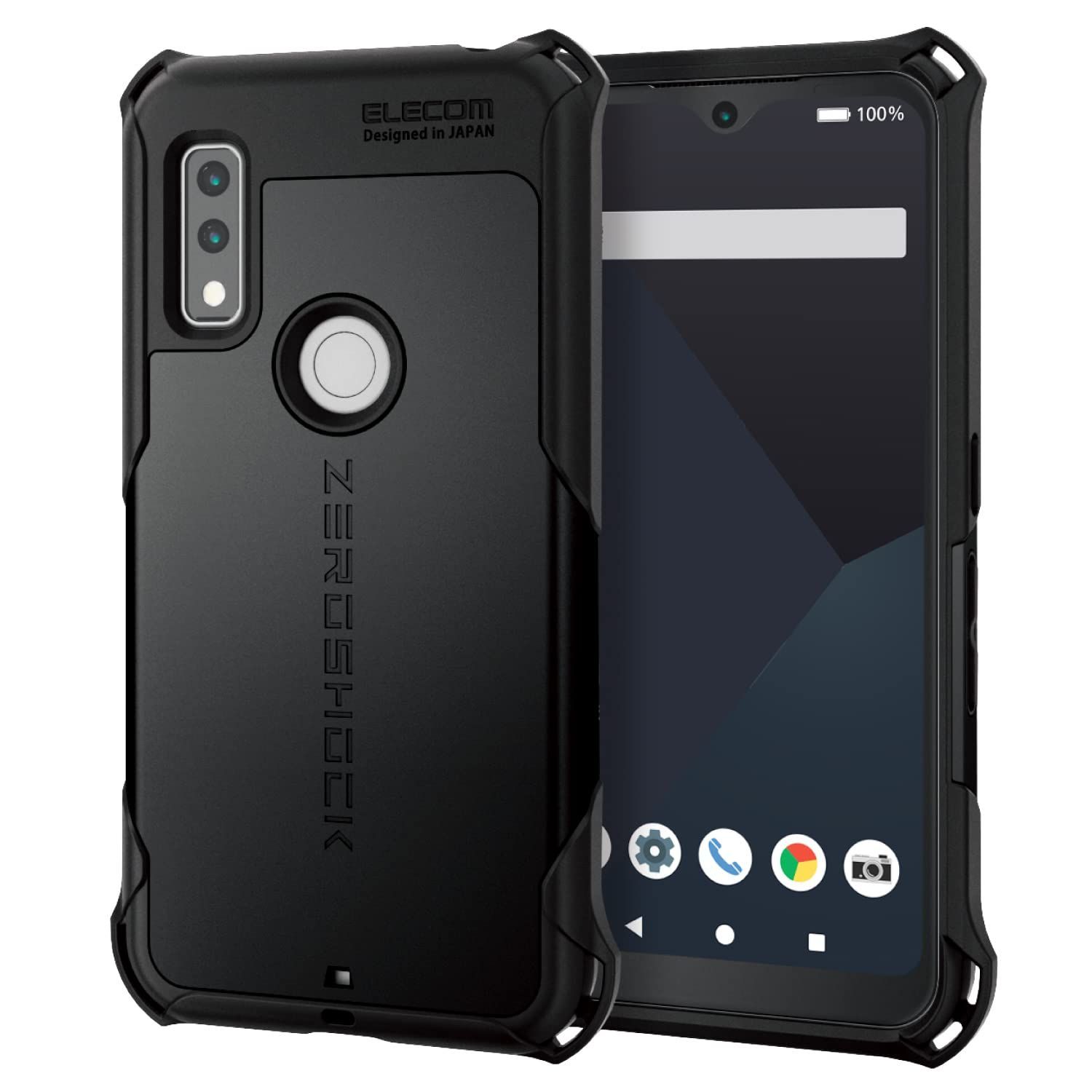 【特価】エレコム arrows We [ F-51B / FCG01 ] ケース カバー 耐衝撃 衝撃吸収 ZEROSHOCK ハニカム構造 ダブルレイヤー構造 [四つ角のダンパーが衝撃を吸収] ブラック PM-F221ZEROBK