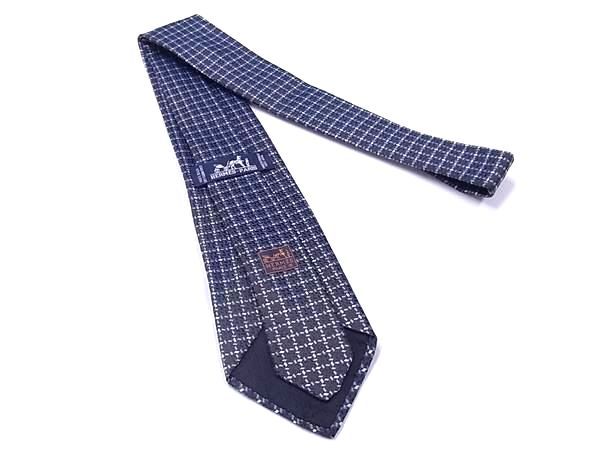 美品 エルメス HERMES ネクタイ シルク100%　総柄 □極美品□ HERMES エルメス シルク100% 総柄 ネクタイ ビジネス