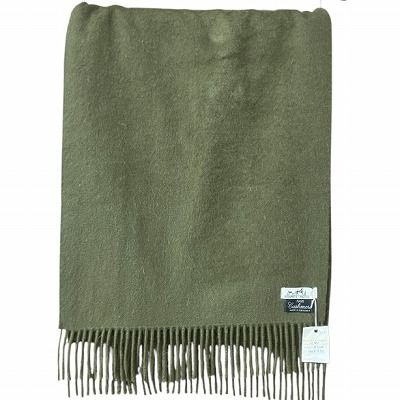 エルメス HERMES カシミヤ フリンジ マフラー 大判 緑 ☆カーキ ☆AA  