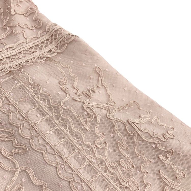 ANAYI テープ刺繍ワンピース 38 ANAYI アナイ テープ刺繍 フレア ワンピース 38 ピンク - メルカリ