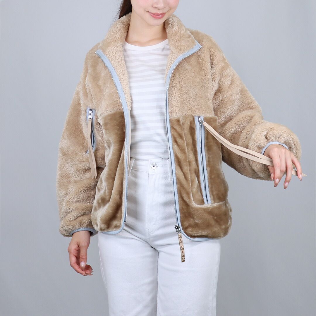 アグ UGG レディースジャケット ボアジャケット フルジップ ジップアップ スタンド W MARLENE SHERPA JACKET II 1134993 SANDSTONE ICE JAM