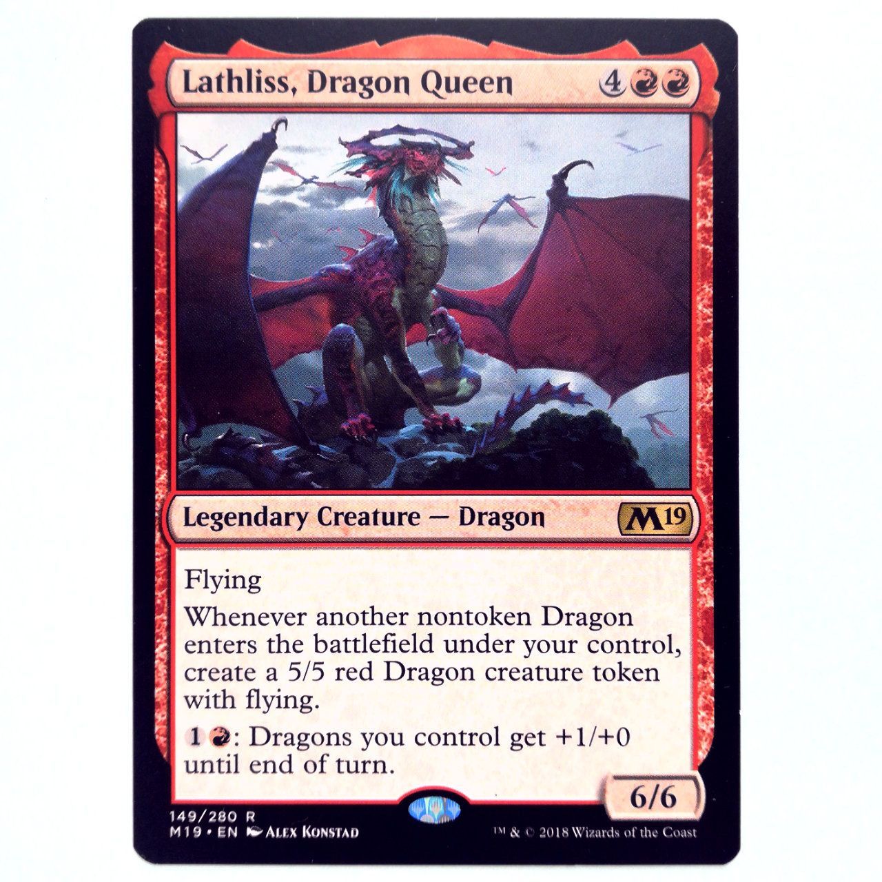 ほぼ美品】MTG「ドラゴンの女王、ラスリス[英語]」[基本セット2019