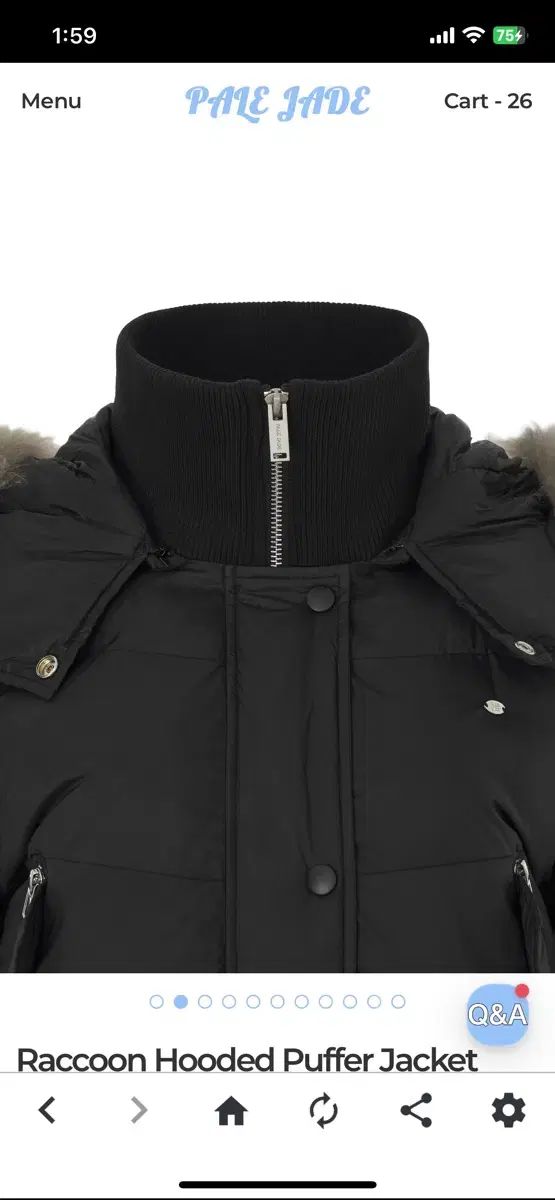 フェイルメイト ファー ショート ダウン 黒