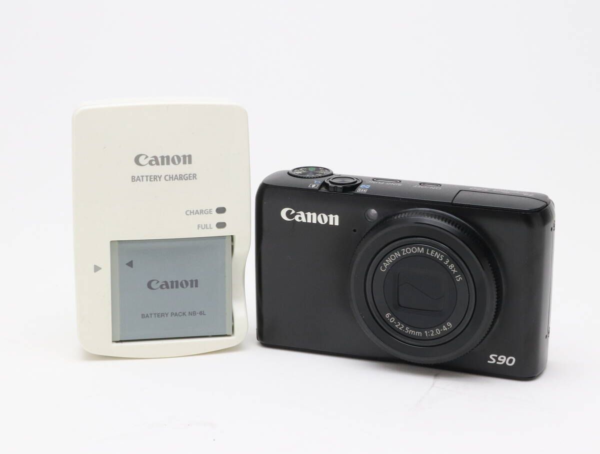 C (実用品) Canon キヤノン PowerShot S90 ブラック 初期不良返品対応