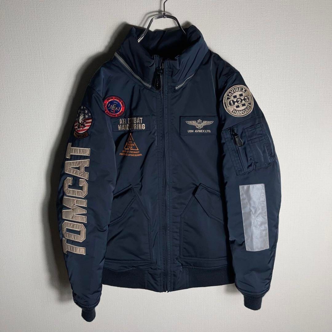 【極美品】AVIREX 限定280着　フライトジャケット L-02A 極美品】AVIREX フライトジャケット TOPGUN 紺 L - メルカリ