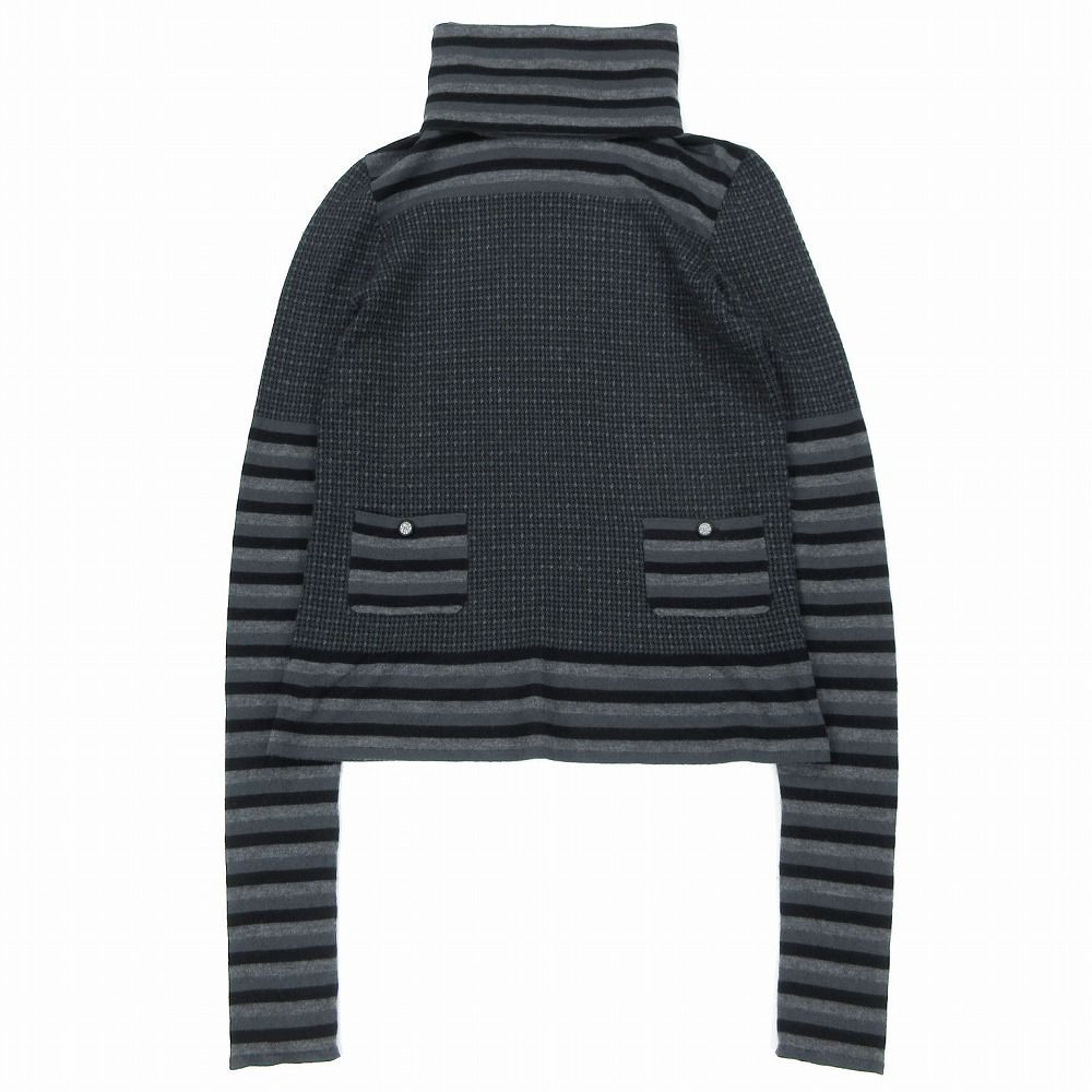 CHANEL シャネル 05A P26675V01992 カシミヤ100% ボーダー柄