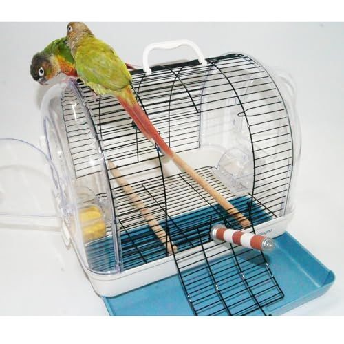 ライトブルー AmoSogno 鳥かご 鳥籠 鳥 ケージ オカメインコ ケージ 高強度 複数飼い 豪華ケージ 中きい 鳥小屋 スタンド 文鳥 ケージ 鳥用トラベルケージ - ライトブルー