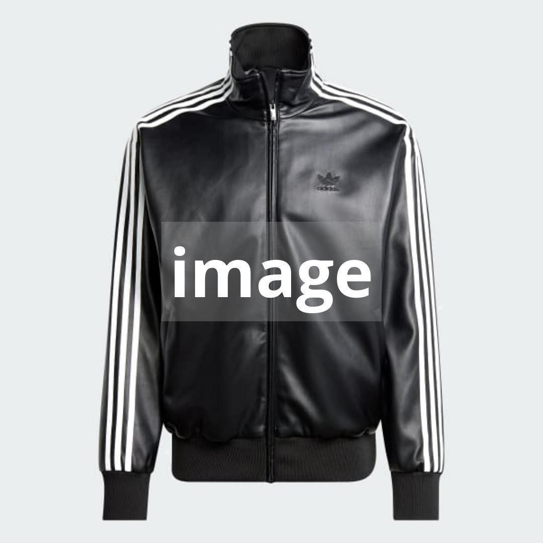 0434 adidas フェイクレザー ルーズ FB トラックジャケット