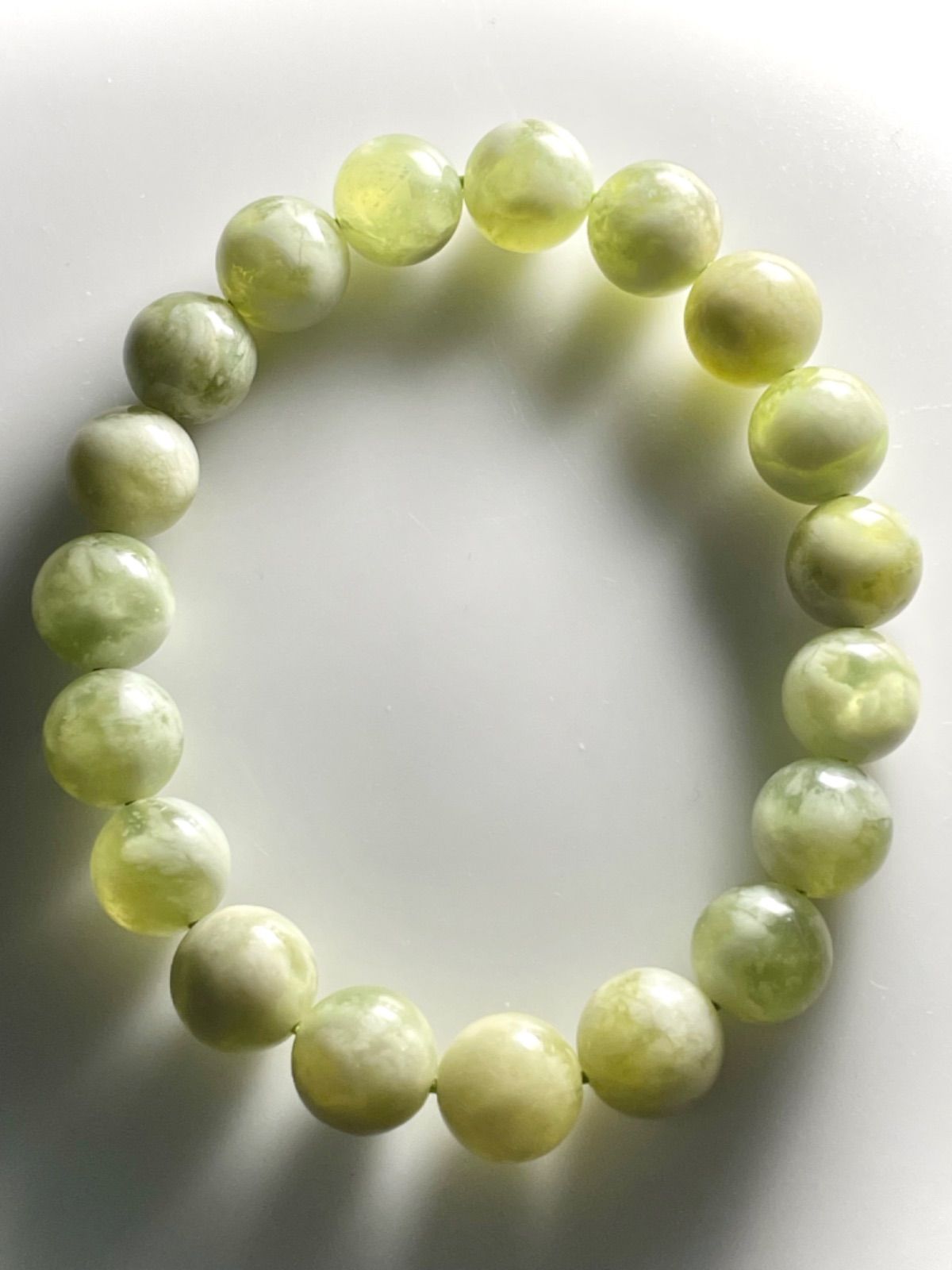 ミルキーサーペンティン【蛇紋石】ブレスレット◇9.7㎜・16
