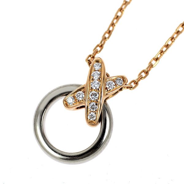 ショーメ K18WG/PG ダイヤモンド ペンダントネックレス プルミエリアン