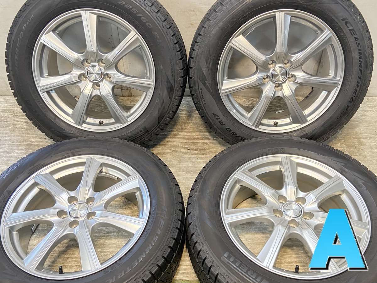 225/60R17 ピレリ アイスアシンメトリコPLUS PRD 17x7.0 48 100-5穴 