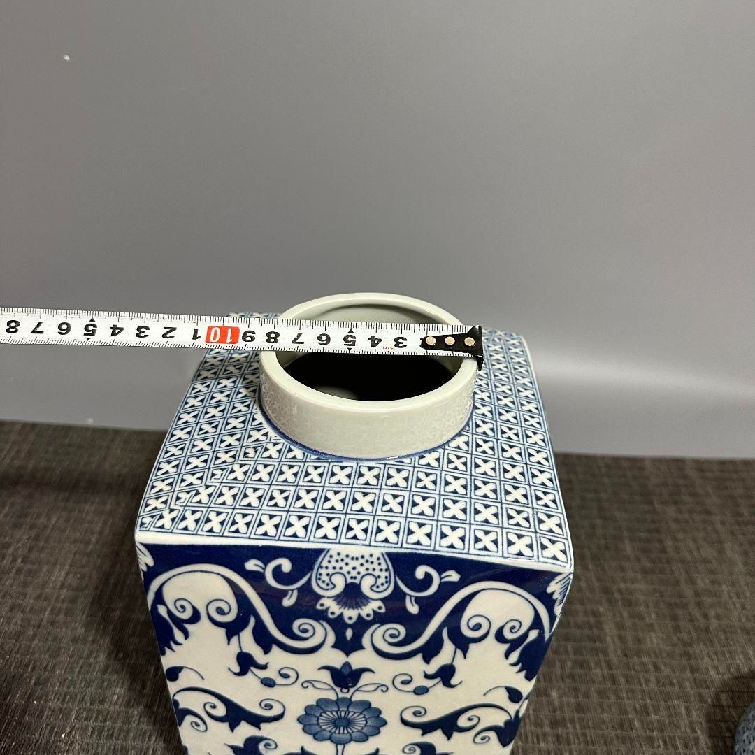 青花四方花觚(そう)青花磁  工芸品 美術品 置物 青花四方花觚(そう)青花磁 工芸品 美術品 置物