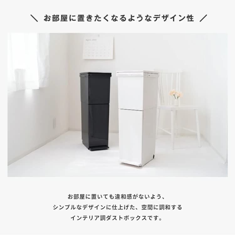 アスベル ゴミ箱 日本製 分別 パッキン付 ペダル2段スリム38L 20L＋18L