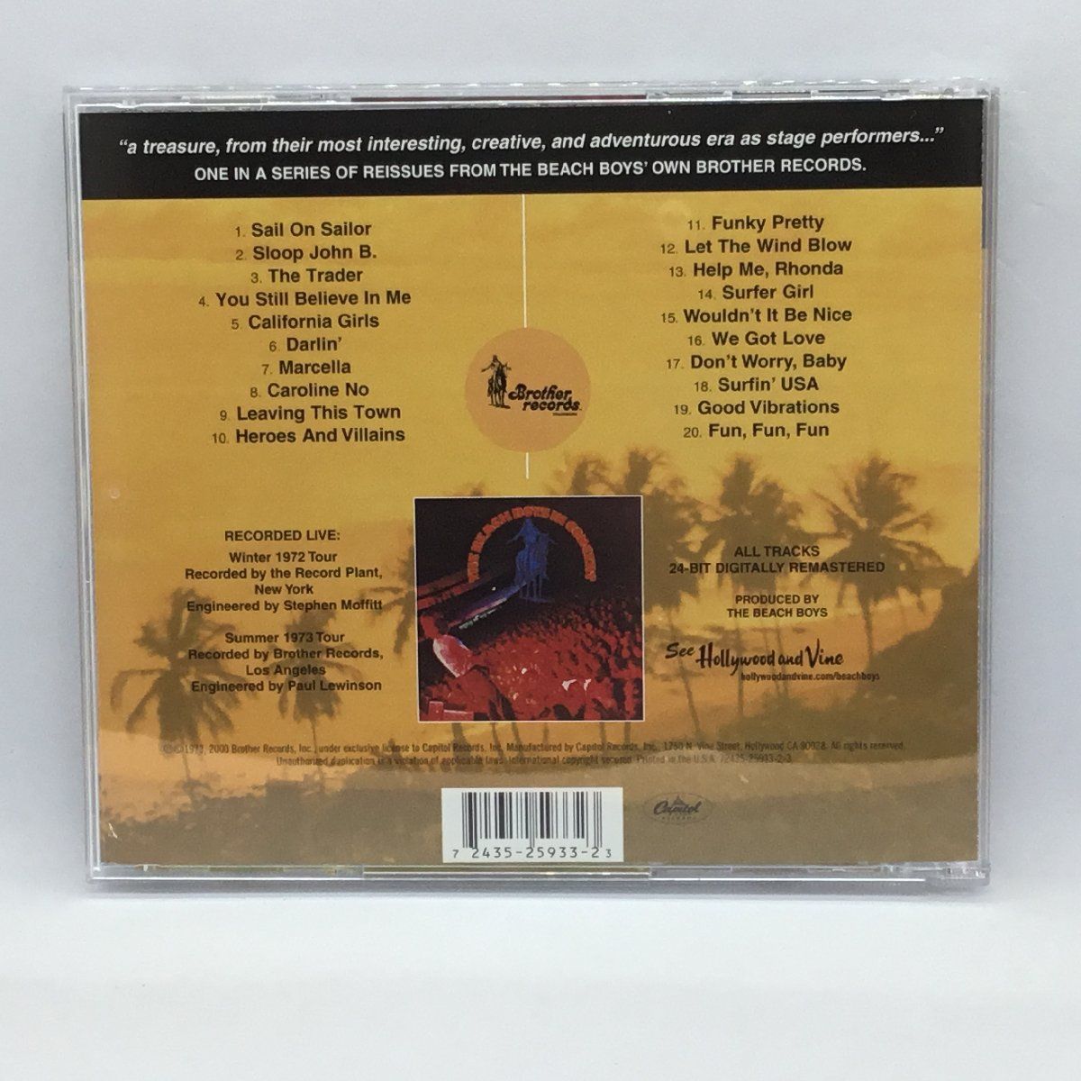 ○ The Beach Boys / In Concert (CD) 72435-25933-2-3 ザ・ビーチ 