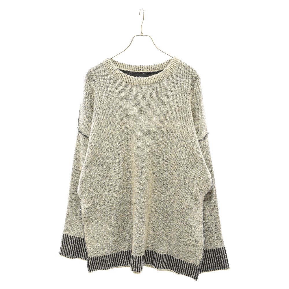 LAid Back レイドバック 21AW 日本製 CROPPED KNITTED SWEATER オーバーサイズ クロップドニット 2(L) グレー セーター クルーネック プルオーバー トップス【中古】【LAid Back】 Laid Back (レイドバック) CROPPED KNITTED SWEATER オーバーサイズ