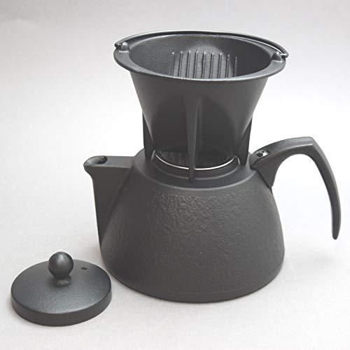 南部鉄器 岩鋳 コーヒーポット セット 黒 ドリッパー 茶こしアミ付