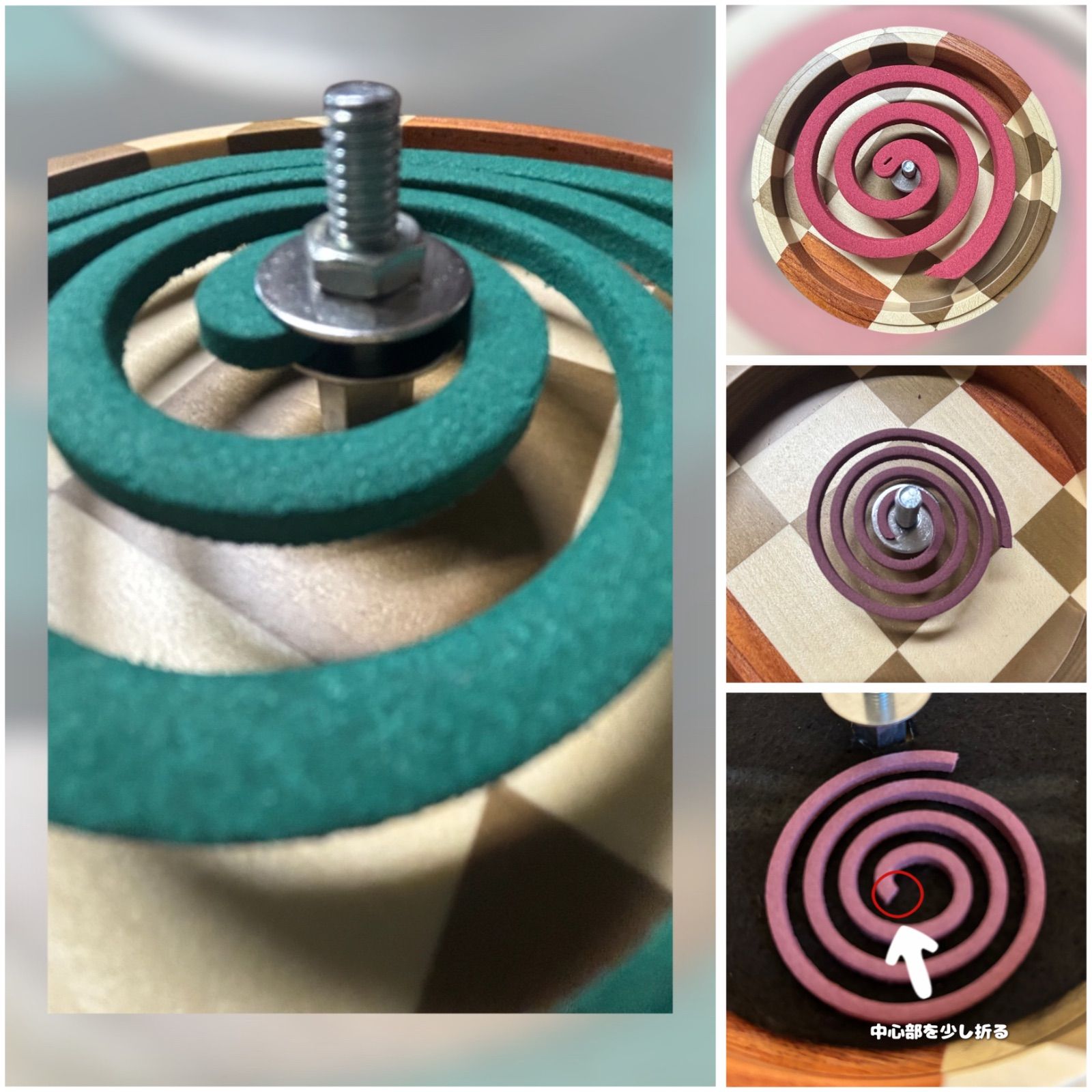 箱根寄木細工で作った 寄木マカロン型蚊取り線香-お香焚きホルダー 1点物です OLIVEOS_COM_TR