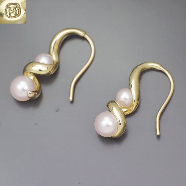 ミキモト K18YG アコヤ真珠 ピアス 径約3.5-4.7mm - メルカリ 