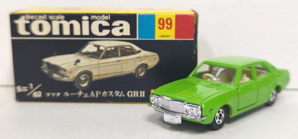 トミー トミカ黒箱日本製 マツダルーチェAPカスタムGRII|ライトグリーン 1H 99-2