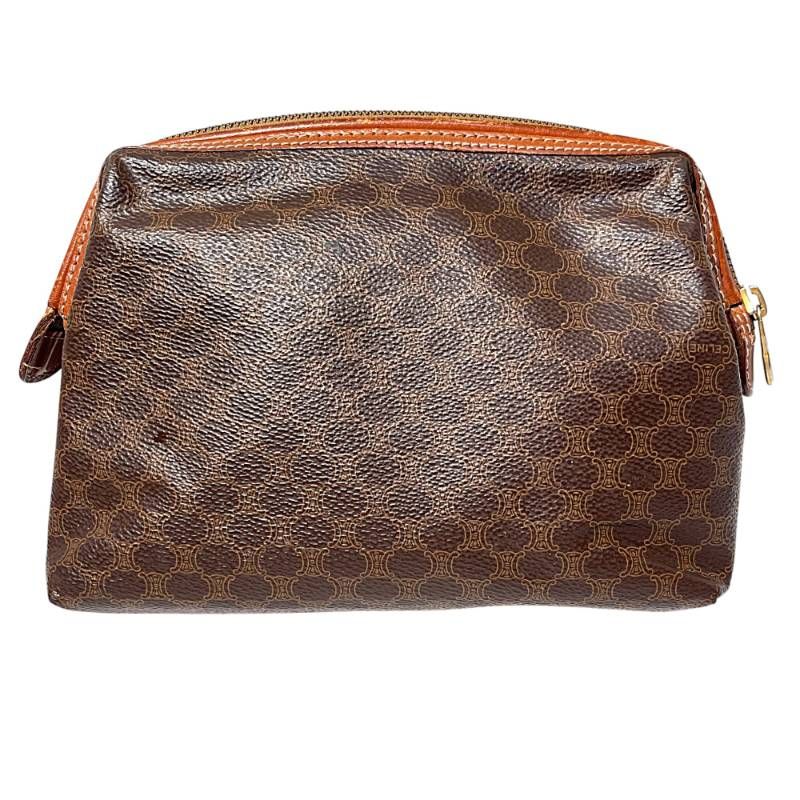 CELINE セリーヌ マカダム柄 ポーチ クラッチバッグ セカンドバッグ ビンテージ ブラウン TJ10