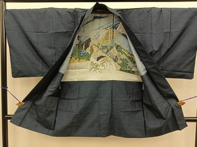 平和屋着物□男性 本場大島紬 アンサンブル 絣文様 正絹 逸品